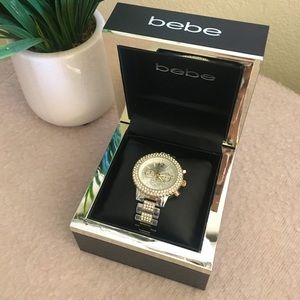 ⬇️ Bebe Watch Silver & Gold with Rhinestones